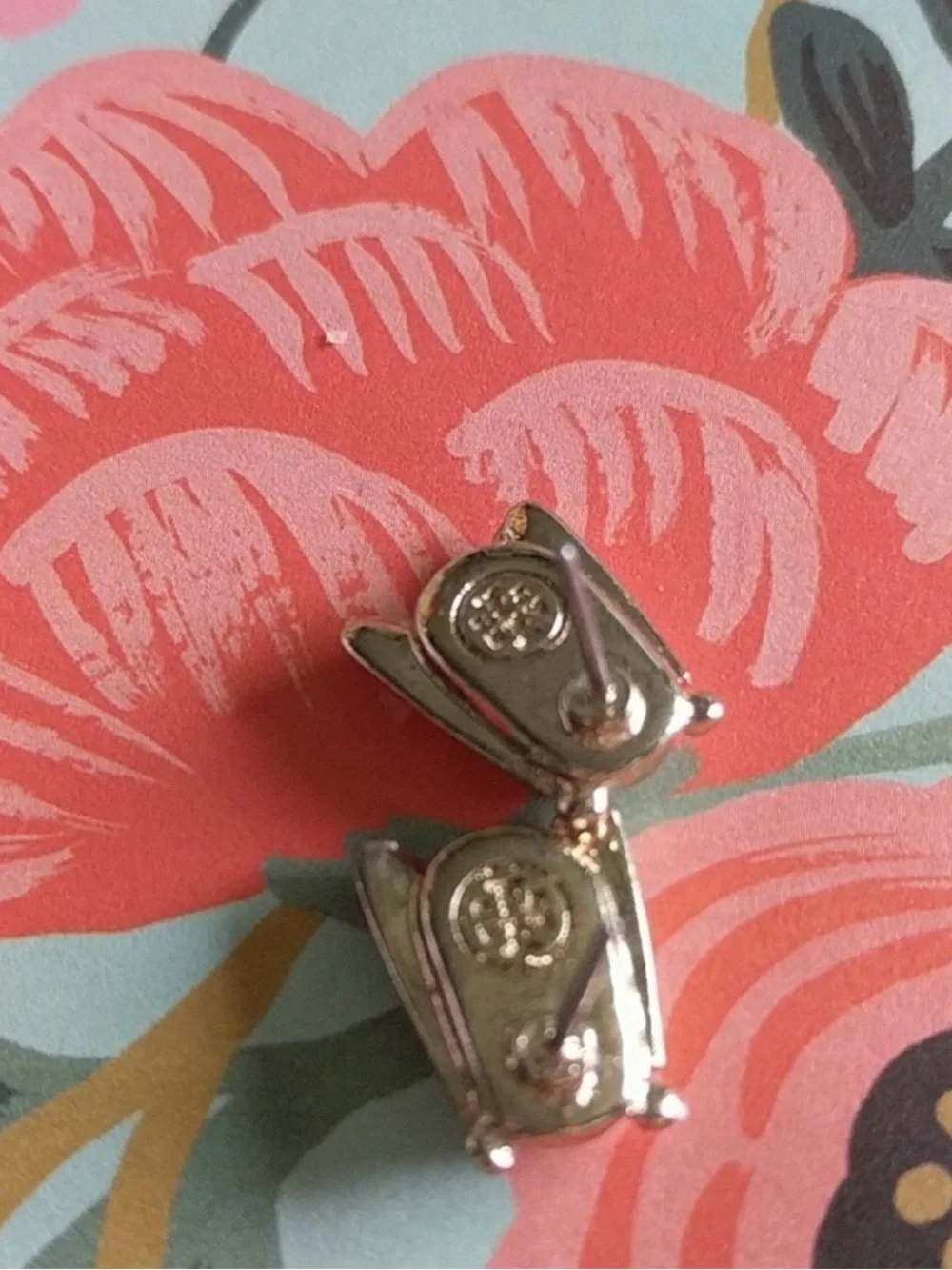 Tory Burch Gold-Tone Bee Stud Earrings with White Enamel